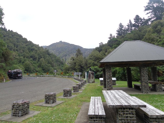 The big stone by this rest area is a monument to the people who made the road through this valley, i...