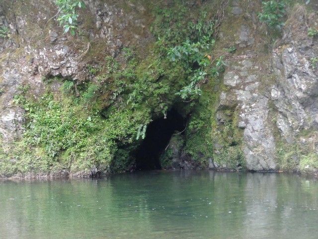 A little cave at the edge of the river.