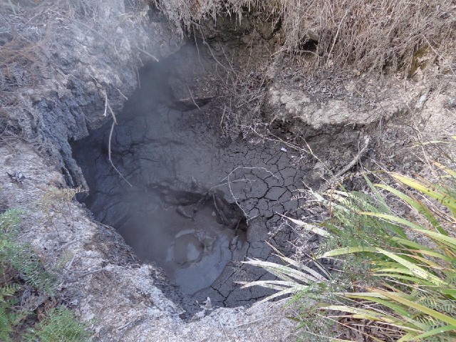 A bubbling mud pool.