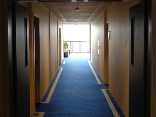 Every time I come downstairs in this hotel, I'm surprised how light and airy this corridor feels. It...