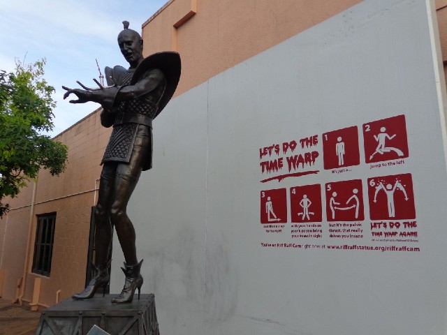 A statue of Richard O'Brien, creator of the Rocky Horror Picture Show and host of the Crystal Maze. ...