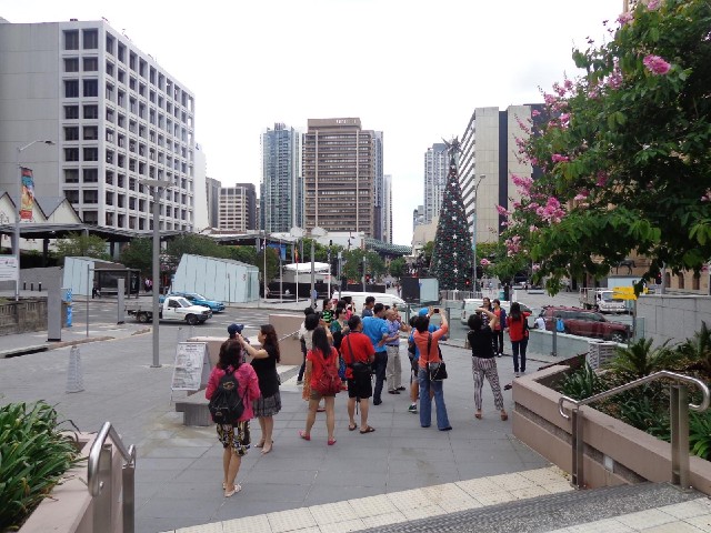 Tourists in Brisbane.