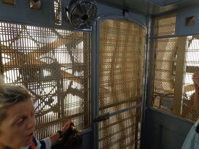 From the lift, you can see the insides of the clock faces.