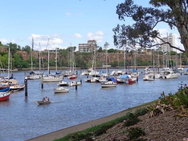 The land on the far side of the river is Kangaroo Point.