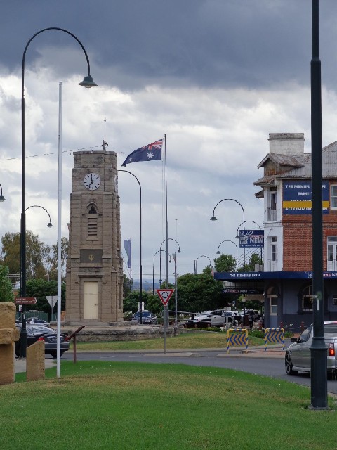 Quirindi, with one of the black clouds which have passed over occasionally during the day but not re...