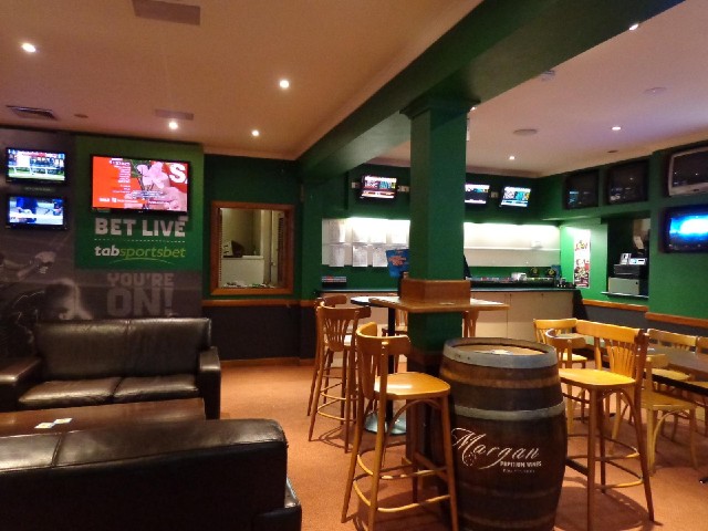 It's quite common to have facilities for betting in pubs in Australia. I think the machine over on t...
