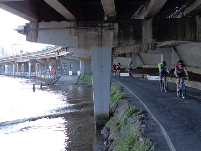 Under the motorway again, and alongside the Yarra River.