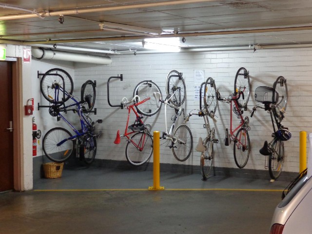 The car park under my hotel includes this bike parking area.