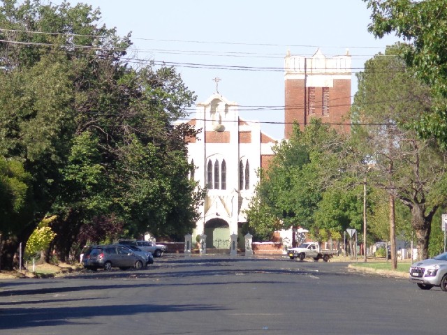 The view along a road.