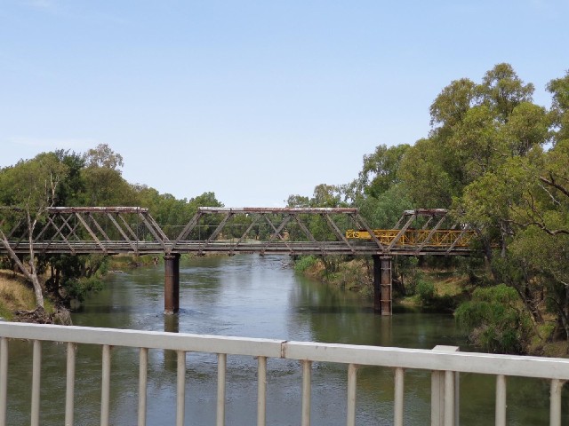 A disused bridge over the Murrumbidgee River. The railway doesn't go anywhere in either direction an...