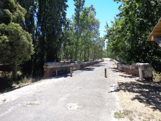 The old bridge at Avenel, built in about 1869. The noticeboard talks a bit about the bridge and a bi...