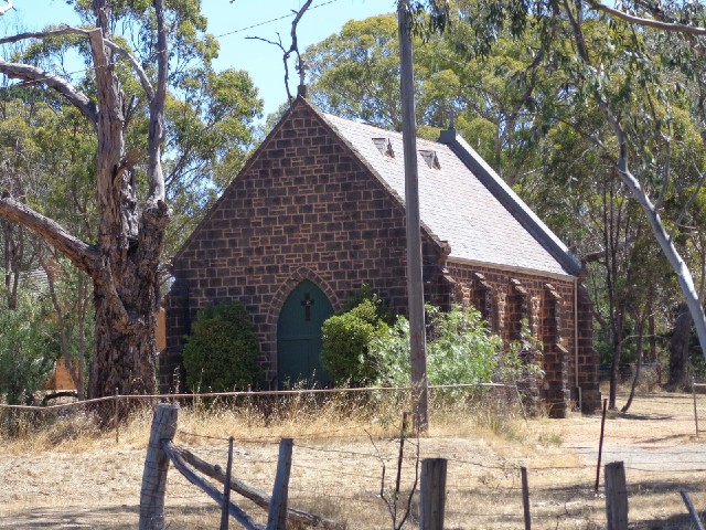 The Catholic church in Tallarook. The Anglican one across the road is a similar shape but made of wo...