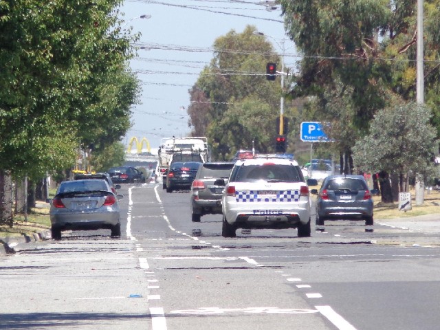 The cycle lane into Melbourne.