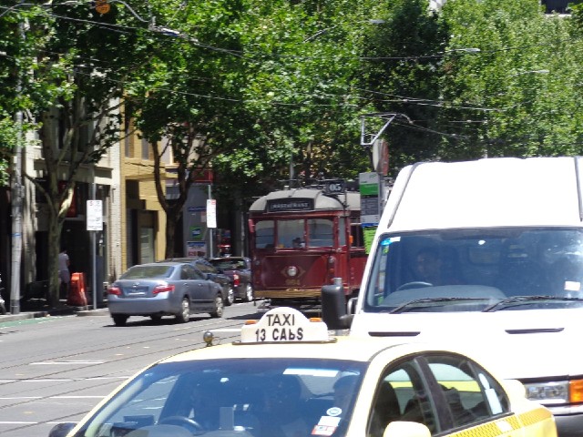 It's not a very good picture but the signs on that tram say that it's a restaurant, just trundling a...