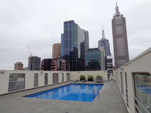 My hotel's rooftop pool, on the 18th floor.
