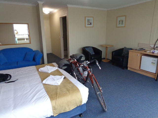 The room is certainly big enough for the bike.