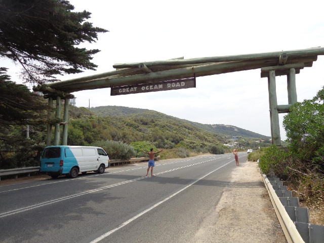 Near here is one of several information boards explaining that the whole of the Great Ocean Road is ...