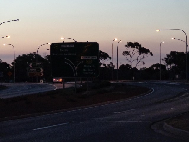 The junction at sunset.
