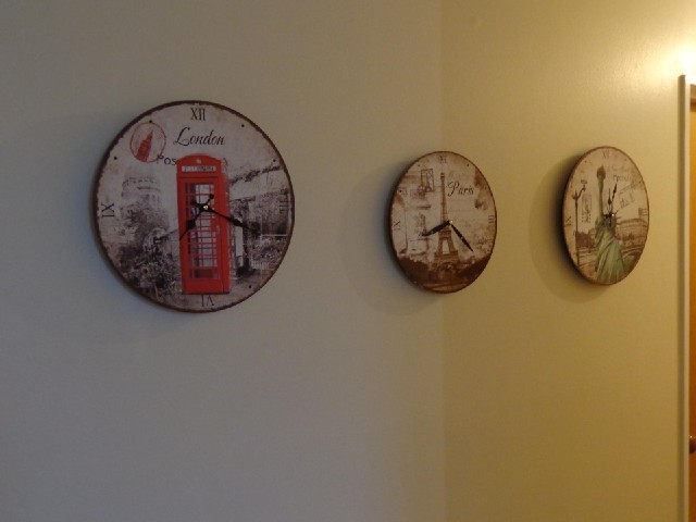 Last night's hotel also had clocks like these. I don't know why. In both places, they've been wrong.