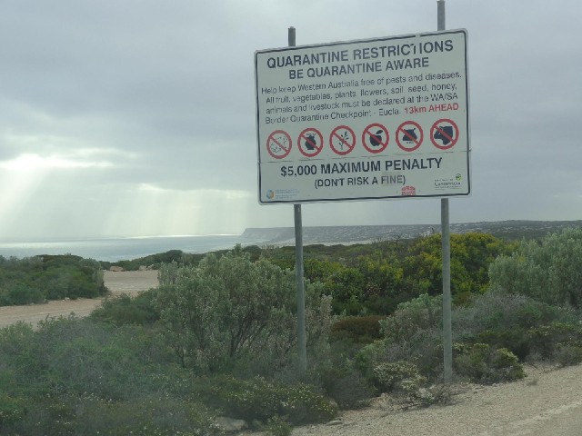 A bit more of the coast and a warning about the checkpoint at the state border. Earlier, when I pass...