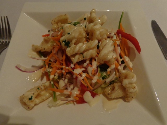 This hotel's take on salt and pepper squid.