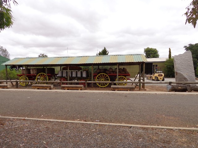 Old carts in Brookton. You might just be able to see tiny plaques on some of the items. Most of them...