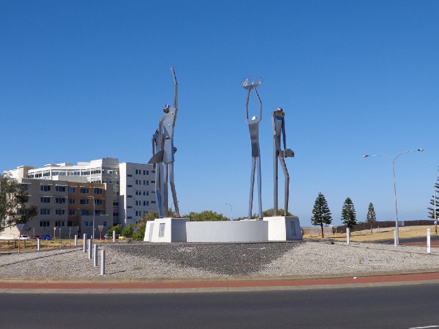 A roundabout statue.