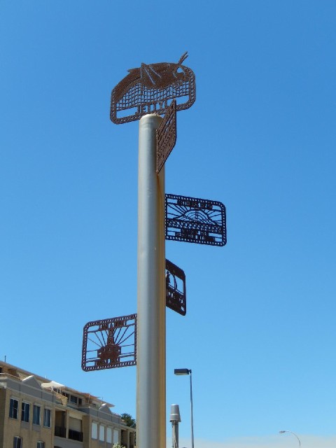 An ornate signpost.