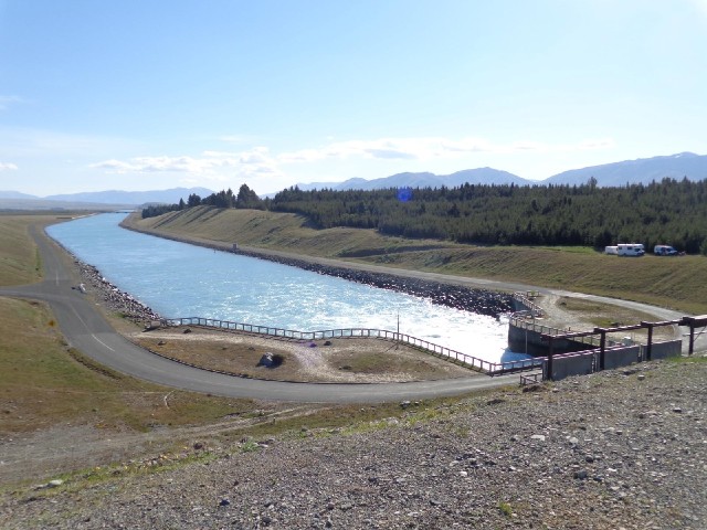 On leaving Lake Pukaki, the water goes along another canal to another power station somewhere.
