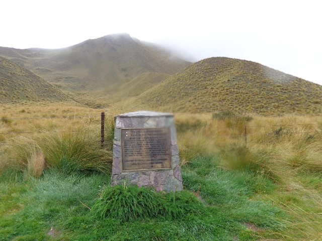 The monument at the top of the pass commemorates the introduction of wild deer to this area.