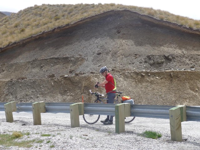 Another cyclist. He didn't stop for long though. I saw several racing cyclists haring down the pass ...
