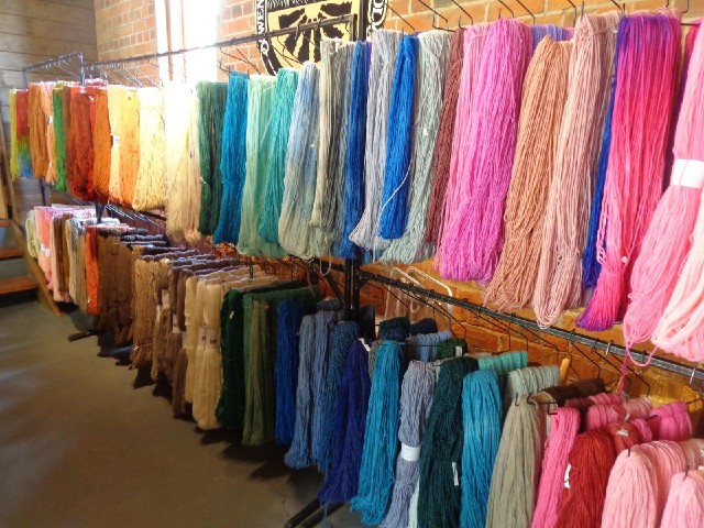 Some of Wendy's hand-dyed Polwarth wool.