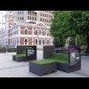 These grassed benches are unusual.
