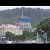 The New Zealand parliament building, known as the Beehive.