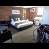My motel room. It's as plush as a hotel but I could wheel the bike straight into it and it also has ...