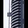 Work taking place on the nearly-complete Meriton building.