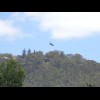 A flag flying on the top of the ridge.