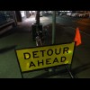 My bike has acquired a detour sign since I parked it here.