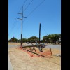 A power pole being replaced.