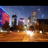 The words "CITY OF PERTH" are now scrolling across the building, although the exposure tim...