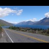The road along the edge of Lake Wakatipu is tiring. Instead of following the shoreline, it keeps cli...