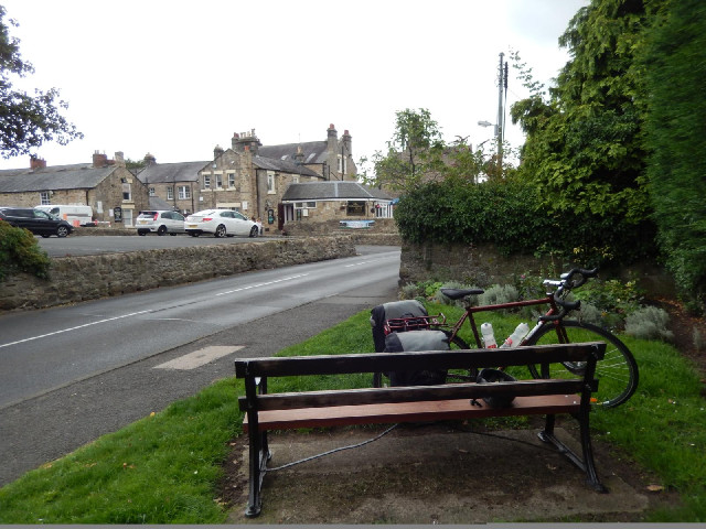 This bench was placed here in memory of a former landlord of that pub.