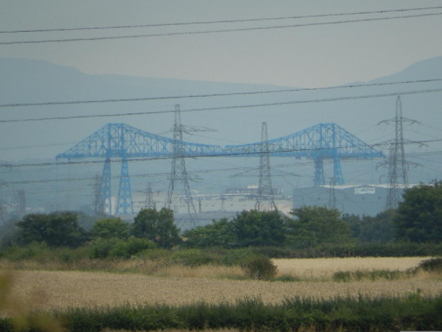 The Middlesbrough transporter bridge. It's a sort of cross between a bridge and a ferry, where a sma...