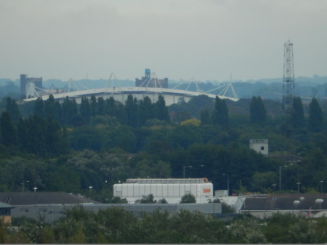 Hull City's stadium, seen from the bridge.