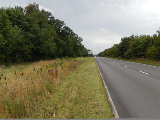 For about an hour, I will be riding on this road, the old A1, which runs alongside the modern A1(M) ...