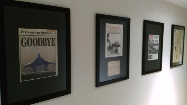 An unusual and unexplained set of newspaper covers in the corridor leading to the hotel's attempt at...
