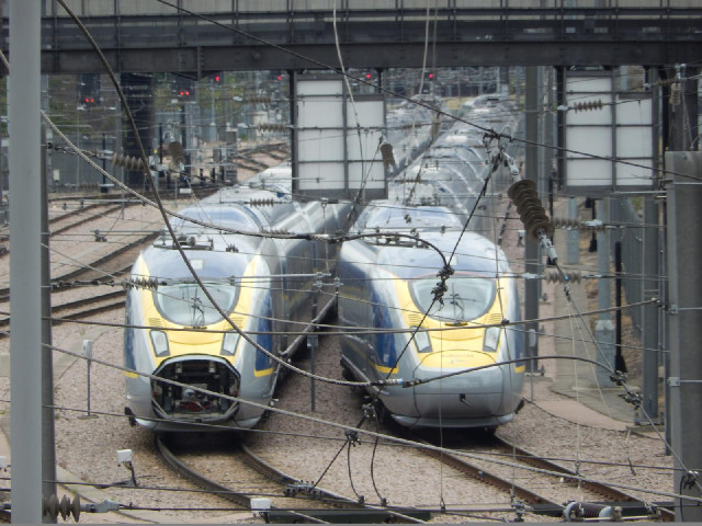 A chance to see what's behind the nose of a Eurostar.