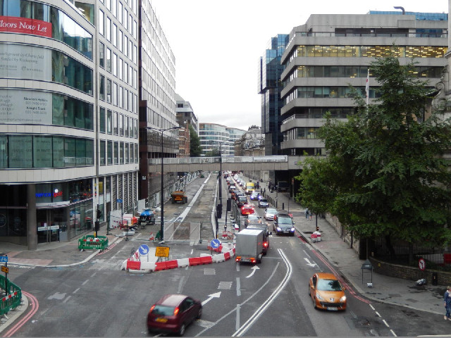 I think what we can see on the left here is what's going to become the new cycle superhighway.