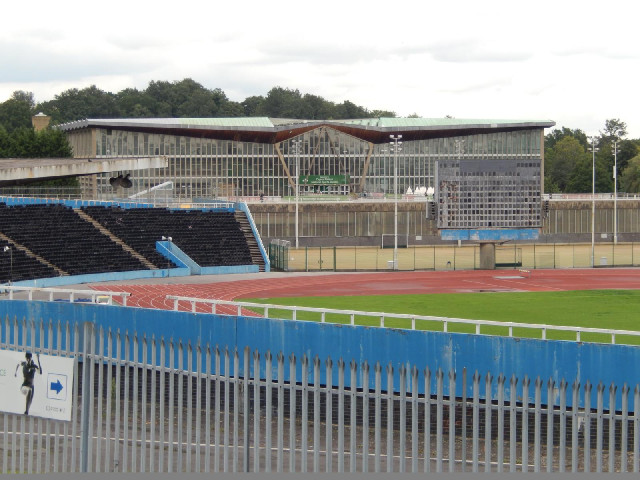 The athletics stadium is looking a bit dilapidated now.