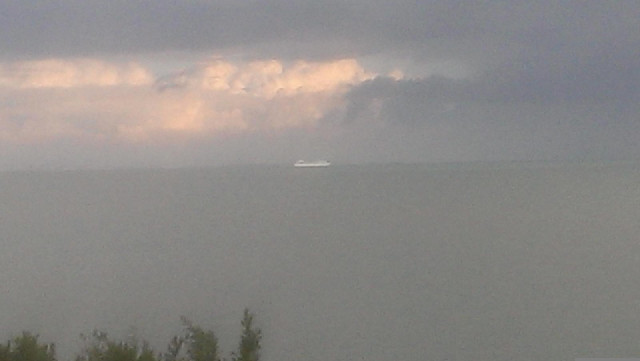 A ship and some dramatic clouds. In real life, I could also see the French coast quite well but it h...
